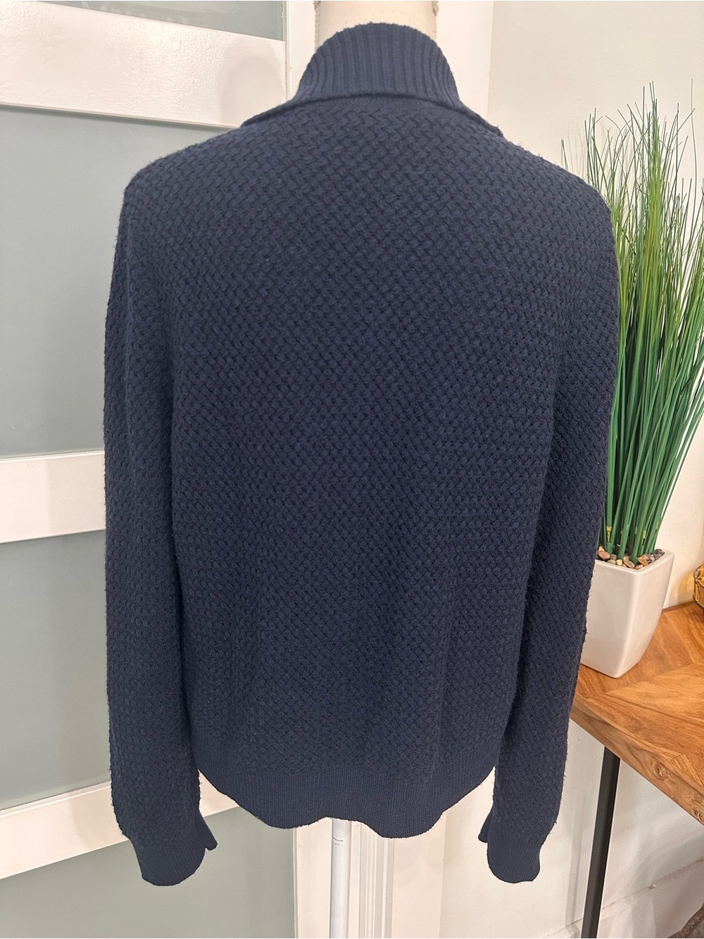 rag & bone Jax Cardigan Merino Wool Blend Navy Blue Button Front Medium Luxury - Picture 10 of 11